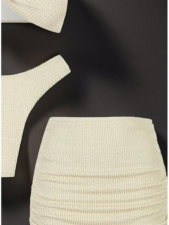 Европейский и американский комплект бикини на одно плечо 2025 года с сексуальным дизайном с вырезами