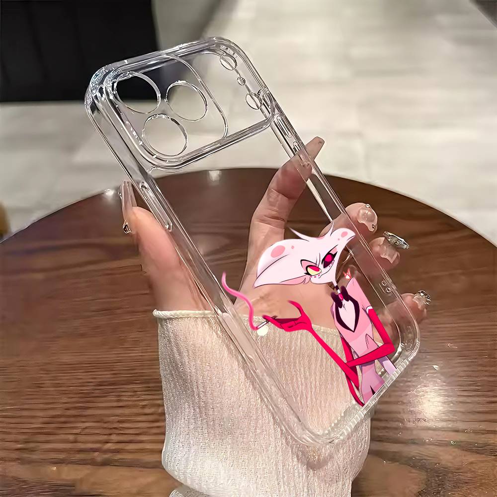 H-Hazbin H-Hotel Чехол для телефона Ангел Пыль Для iPhone 17 16 15 14 13 12 11 Mini Pro Max Plus Прозрачный Чехол