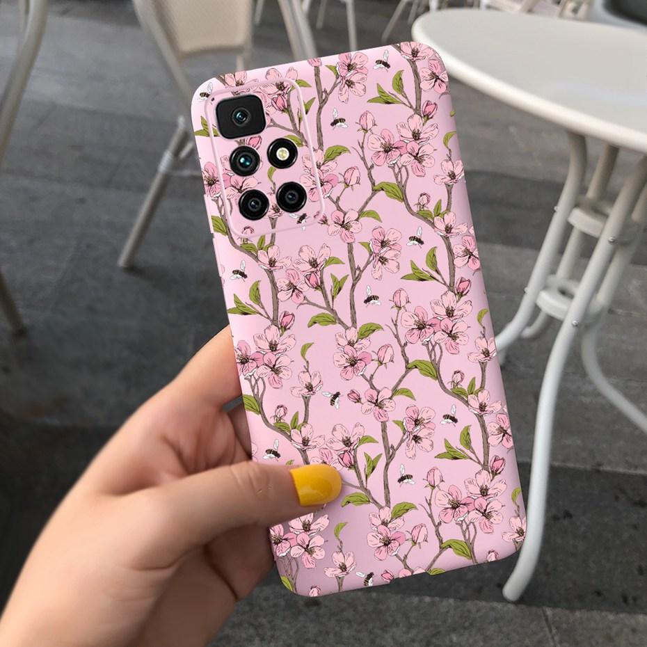 Case For Redmi 10 2022 Stylish Girl Flower Painted Cover For Xiaomi Redmi 10 Coque Fundas Redmi10 4G Soft Silicone Bumper