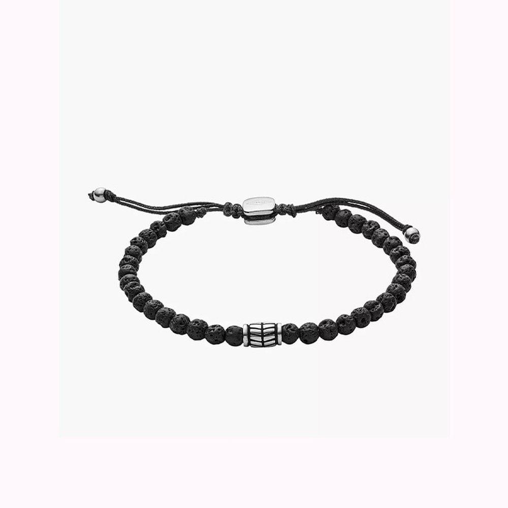 Fossil Men's Black Semi Precious Bracelet Jf02887040 Black