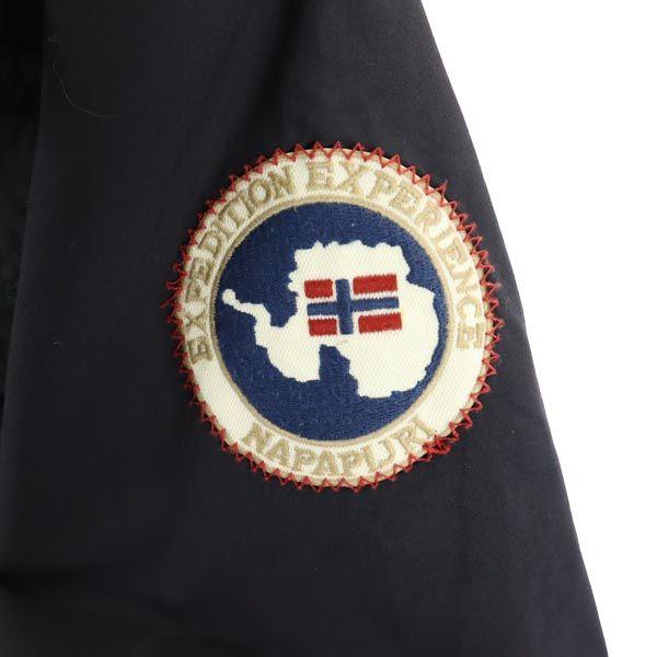 Napapijri Куртка нейлоновая с хлопковым наполнителем, с длинным рукавом, S, черная, капюшон с мехом, мужская, б/у