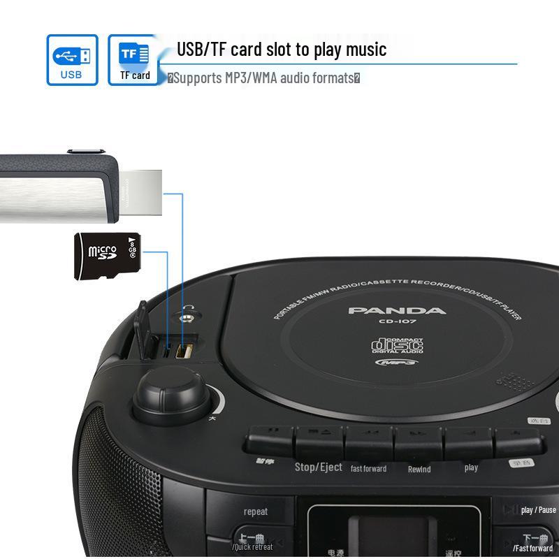 Panda CD-107 Student All-in-One CD Tape Recorder & English Repeater