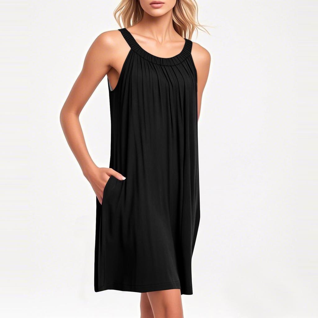 Женская пляжная жилетка Повседневная летняя С карманом На бретельках Цветное платье