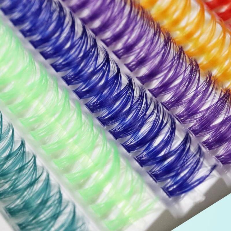 40P цветные норковые ресницы 1 коробка/140 связок натуральное наращивание ресниц 3D Россия индивидуальный кластер ресниц инструменты для макияжа ресницы