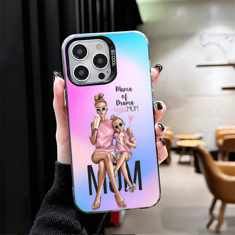 Чехол для телефона с дизайном "Мама и ребенок", ударопрочный, для iPhone 17 Air 16 16E 15 Pro Max 14 Plus 13 Mini 12, задняя крышка, защита от падений, забавный