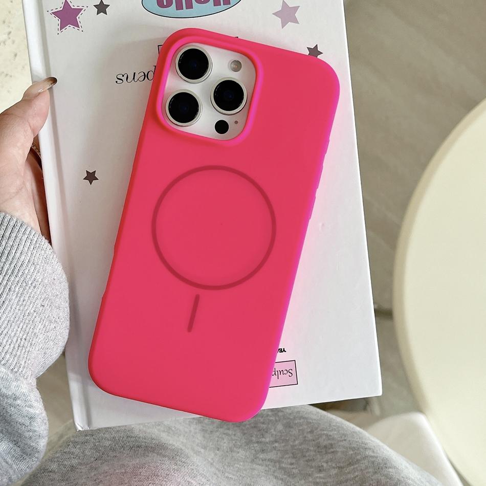 Чехол Al Rose из жидкого силикона 16 для iPhone 1 14 16 Plus 11 12 13 16 Pro Max, с магнитом, для беспроводной зарядки, мягкий