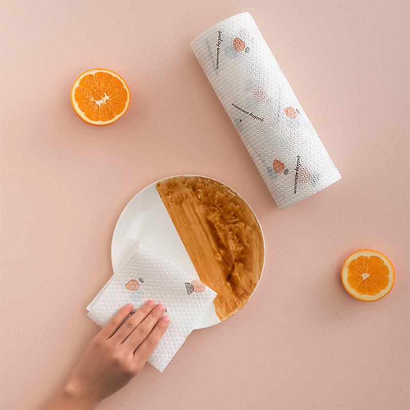 Нелиняющая 1шт салфетка для уборки бытовая уборка утолщенные чистящие средства сухое полотенце двойного назначения одноразовая кухонная бумага 50 шт./набор аксессуары