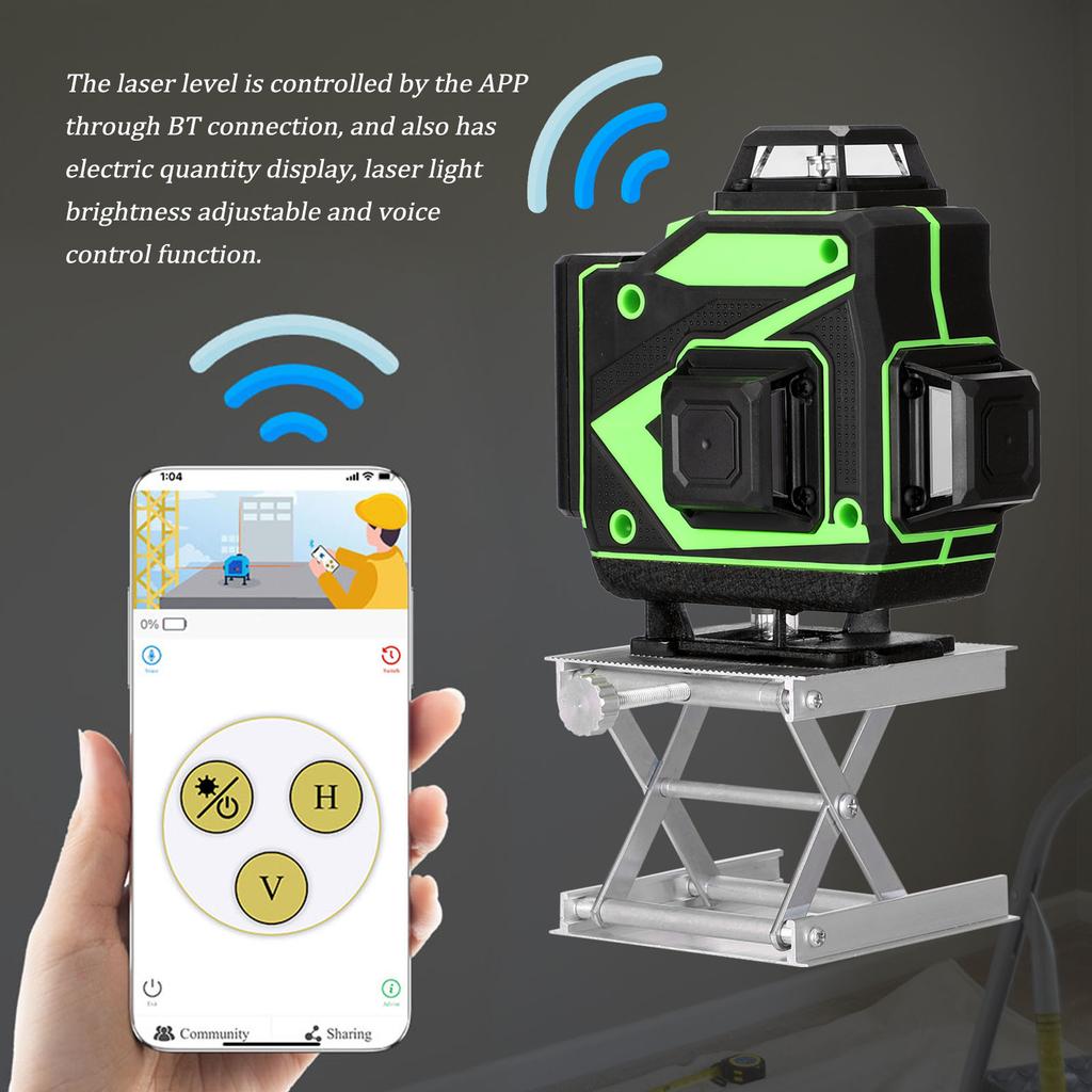 Multifunctional 16 Lines Laser Level Tool Vertical Horizontal Lines 3 Degrees  Self-leveling Function with