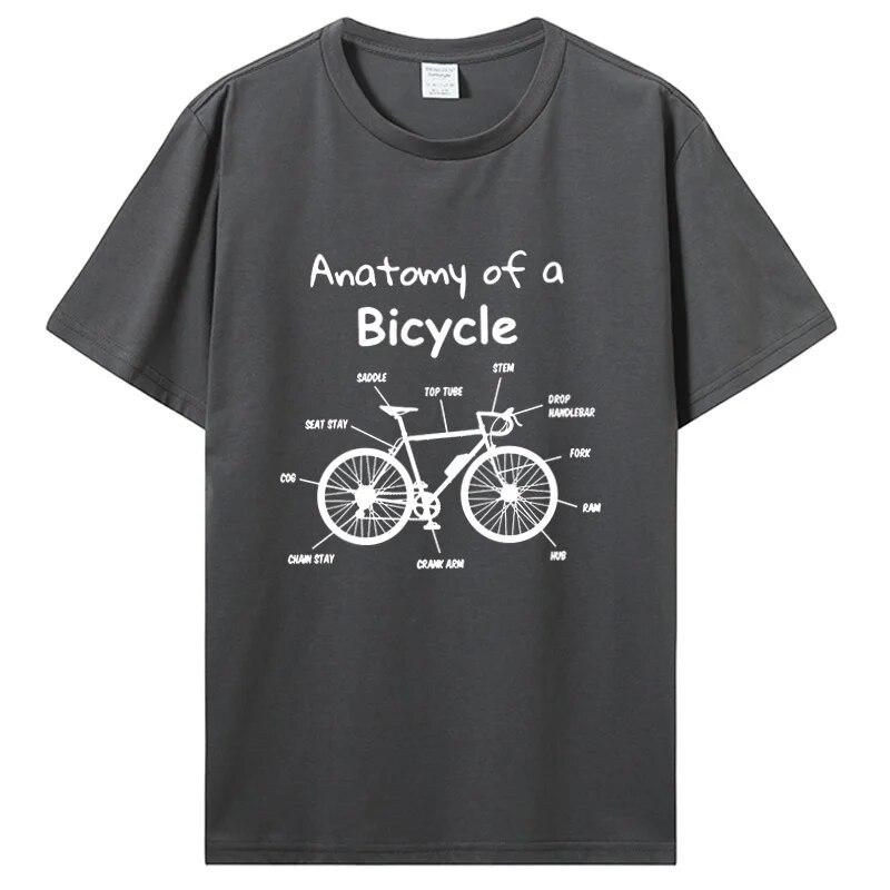 Анатомия велосипеда, велосипедная цепь, велосипедные футболки для катания на горных велосипедах, уличная одежда с графическим рисунком, подарки на день рождения, хлопковая футболка