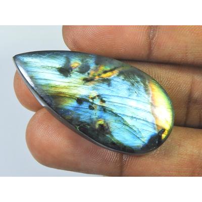 22X45MM натуральный лабрадорит розовый фиолетовый кричащий грушевидный кабошон россыпью драгоценный камень SK-3279