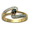 Gold Plated Ring 'Nina' Golden White Sapphire - 9 Mm