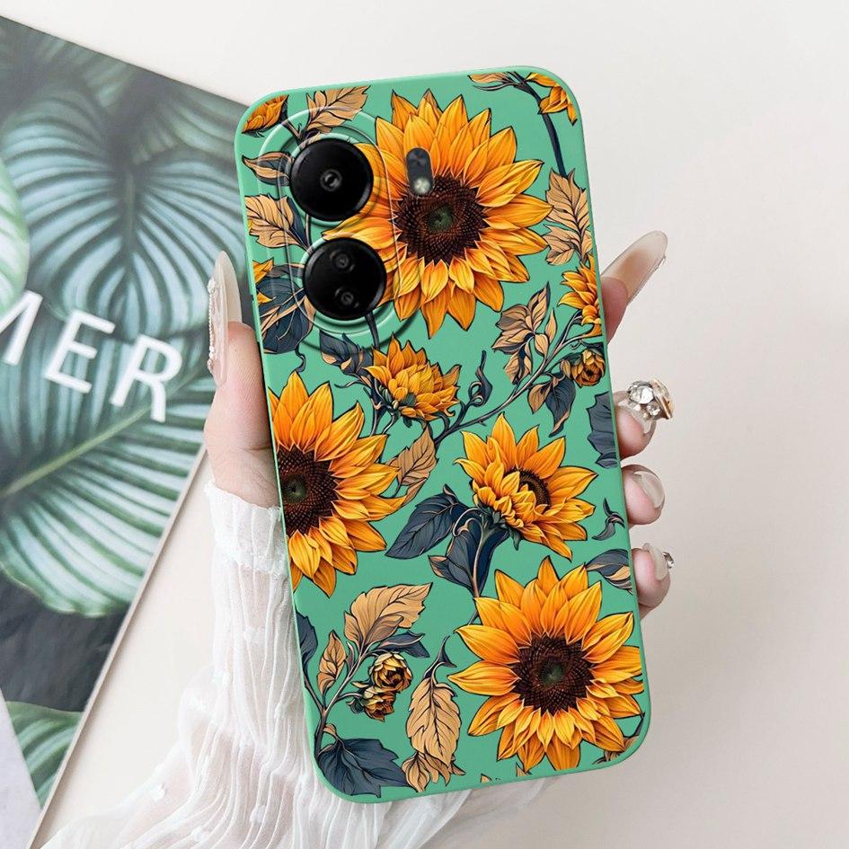 For Xiaomi Redmi 13C Case Cover Popular Flower Bowknot Soft TPU Silicone Shockproof Bumper For Xiaomi Poco C65 Redmi13C 4G Funda