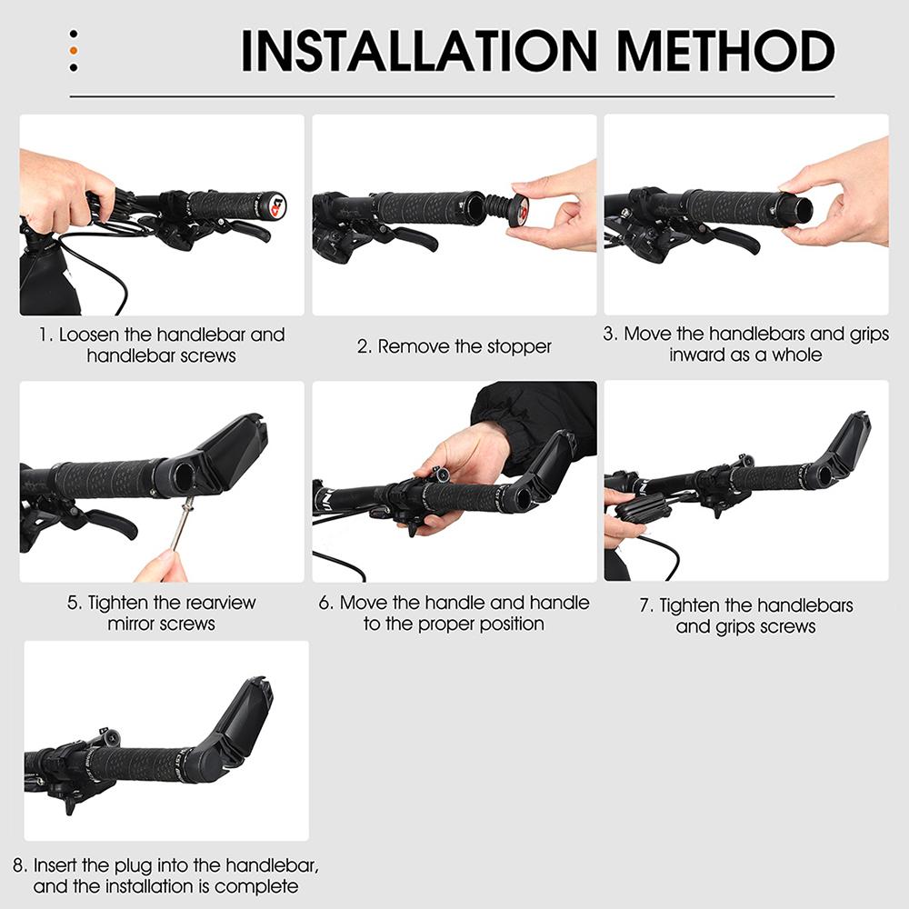 2pcs Bike Mirror Cycling Rear View Mirror Foldable 360 Degree Rotating Rearview Bicycle Mirrors