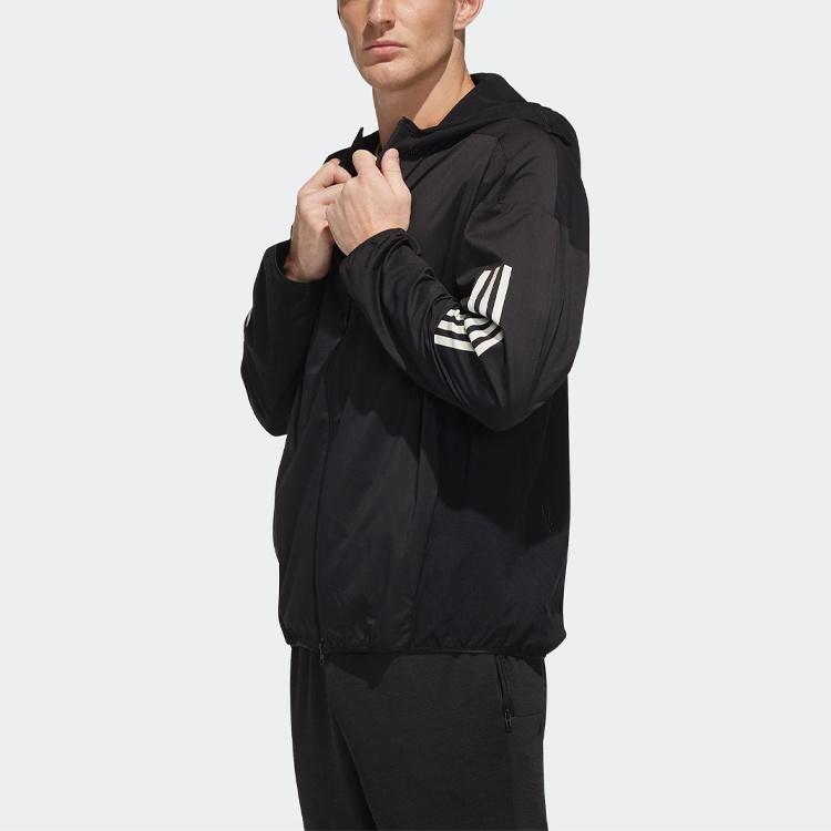 Мужская толстовка с капюшоном adidas с принтом Logo Stripe Черная FM5325