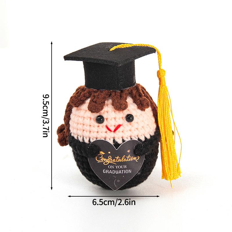 Positive Mini Animals Doll Crochet Bee Doll With Card Handmade Knitted Animals Inspirational Doll Thank You Gift For Women Men