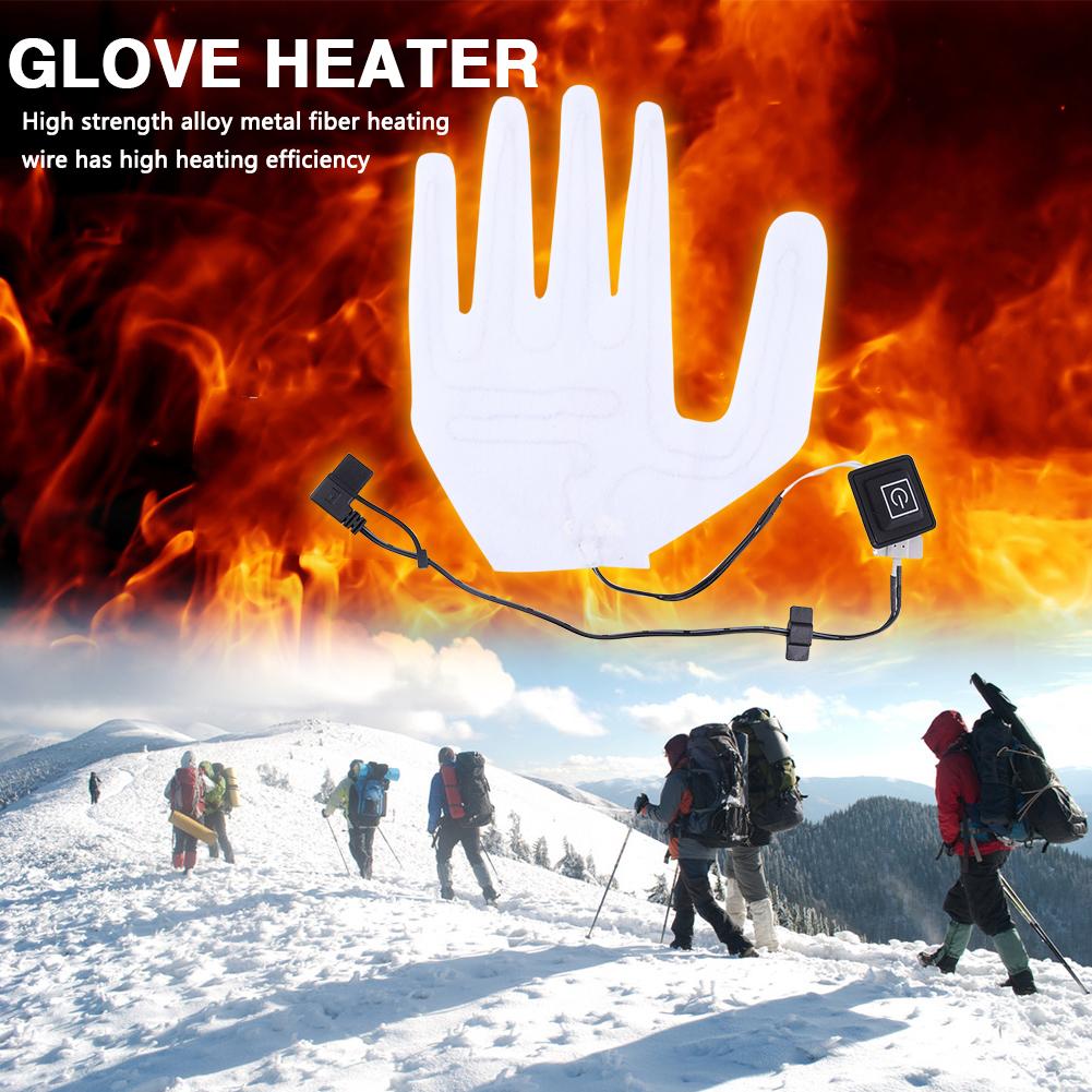Heating Pad Heated Gloves Pad Xmas Gift USB Heated Gloves Pad Hand Warmer Thermal Winter Warm Five-Finger Gloves Heating Pad