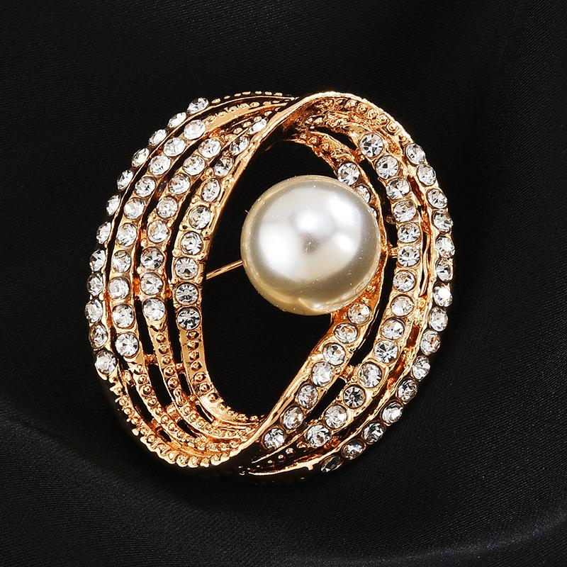 Brooch High-End Sense Niche Light Luxury Suit Bow Rhinestone Corsage High-End Alloy Creative Clothing Accessories