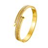 Diamond-encrusted Nail Bracelet, Three-row Ladder Square Diamond Bracelet, Light Luxury Temperament, Personality Trend INS Style