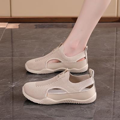 2025 маленькие белые туфли детские летние новые корейская версия ins студентки повседневные полые универсальные летящая вязка женские туфли K1506