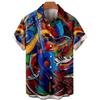 Men's Music Guitar Print Shirts Rock Hip Hop 2023 Men's Clothing Short Sleeve Beach Shirt Outdoor Street Social Vintage Shirt
