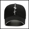 Baseball CA777 [White Fang] Hat, Cap, Logo, Emblem, Brim, Cap, Stylish, Fashionable, Cool, Men's (Black)