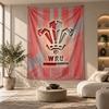 Decorative Tapestry,Wales Rugby Printed Wall Art, Lightweight Wall Hanging For Bedroom Background