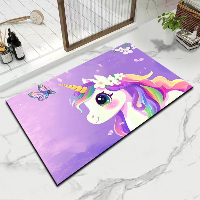 Коврики для ванной Rainbow Pony Коврики для входной двери в дом Нескользящие впитывающие коврики для ног Коврики для туалета