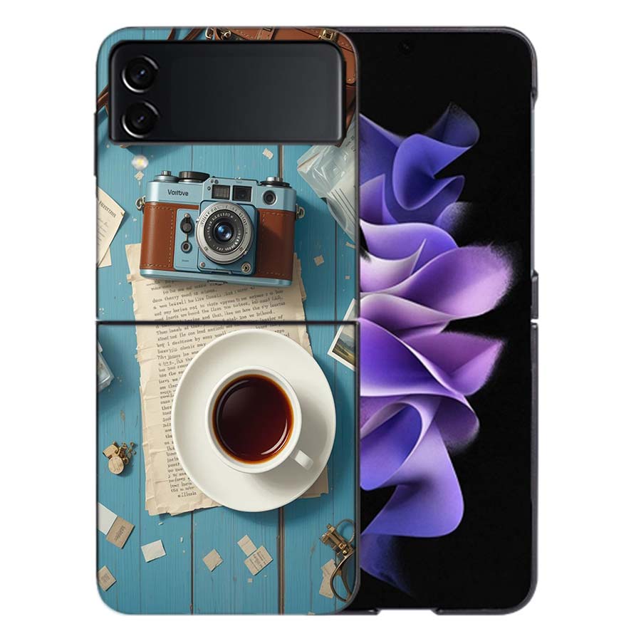 Чехол с камерой и сувенирами с пейзажем для Samsung Z Flip7 6 Galaxy Case Ударопрочный Z Flip5 Z Flip3 4 5G Жесткая крышка Телефон TPU