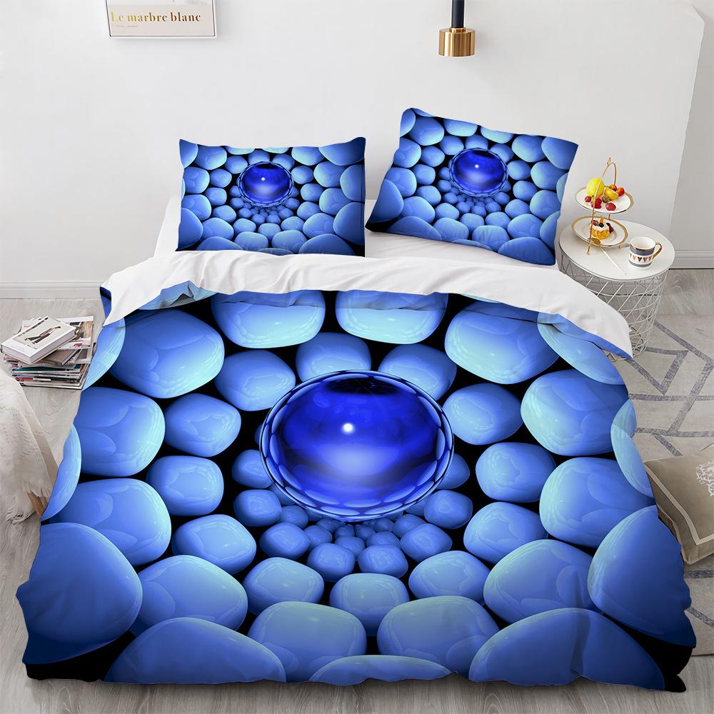 3D Соты Король Королева Пододеяльник Однотонная Геометрия Постельное Белье Для Подростков Взрослых Психоделический Абстрактный 2/3шт Полиэстер Чехол для Одеяла