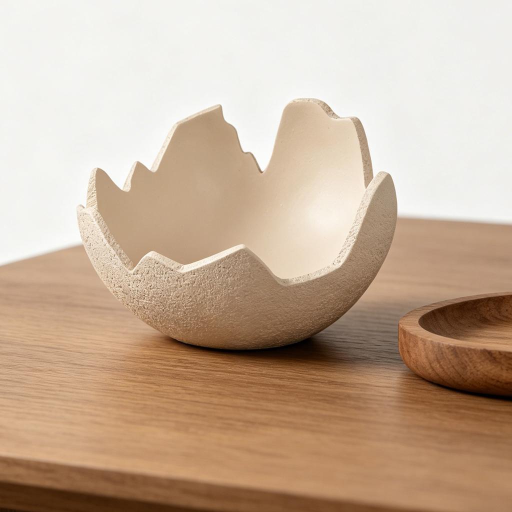 New Easter Eggshell Cradle Resin Figurine, Cute Broken Eggshell Design Decor, Baby Cradle Shape Desktop Home Gift