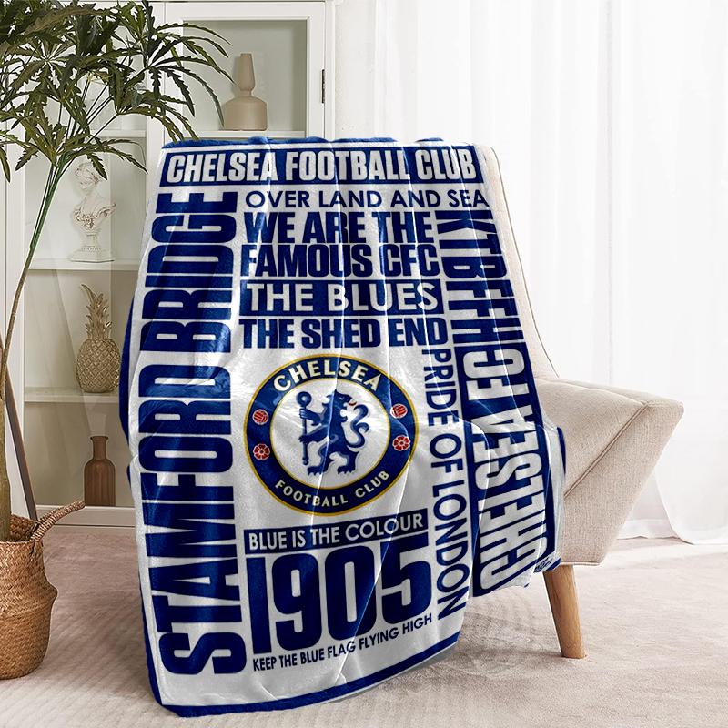 Плед Chelsea F.C. - Мягкий и Удобный, для Спальни, Путешествий, Дивана, Домашнего Декора - Подарок на День Рождения, Рождество для Друга