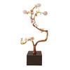 Metal Handicraft Golden Tree Crystal Ball Plum Blossom Statue Metal Decorative Figurines Home Decoration Accessories
