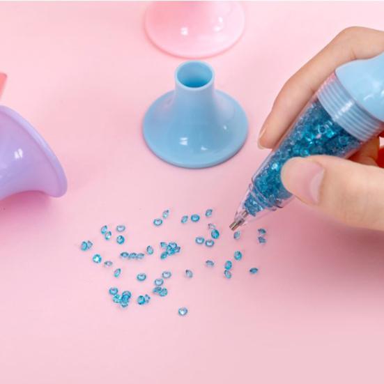 Vase Shaped 5D DIY Painting Point Drill Pen with Diamonds Cross