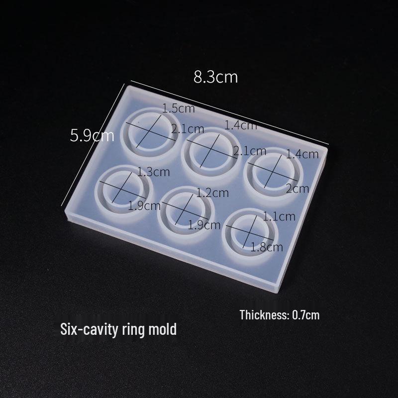 Силиконовая форма для DIY-изделий из эпоксидной смолы и кристаллов для бижутерии - Круглая и с шестью ячейками