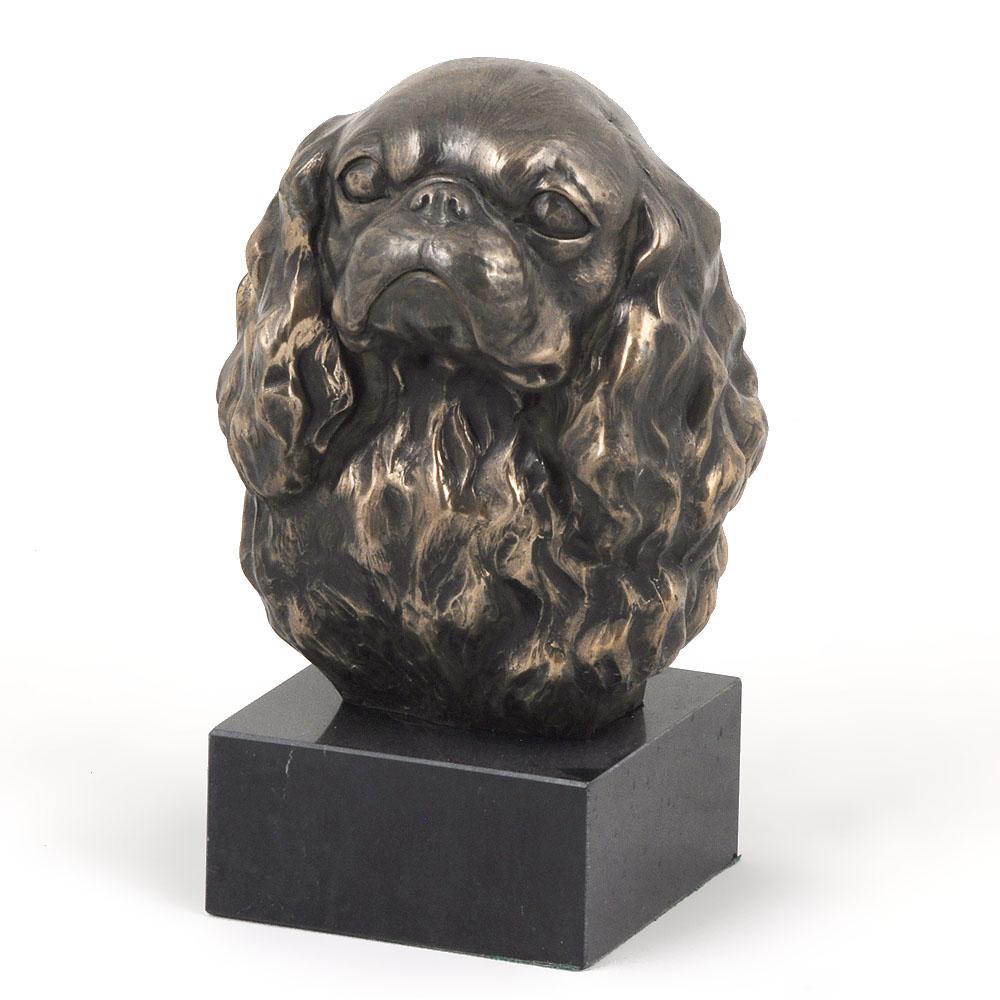 Кавалер-кинг-чарльз-спаниель - Статуя собаки, бюст на каменном постаменте, скульптура, трофей для выставки от бренда Art-Dog