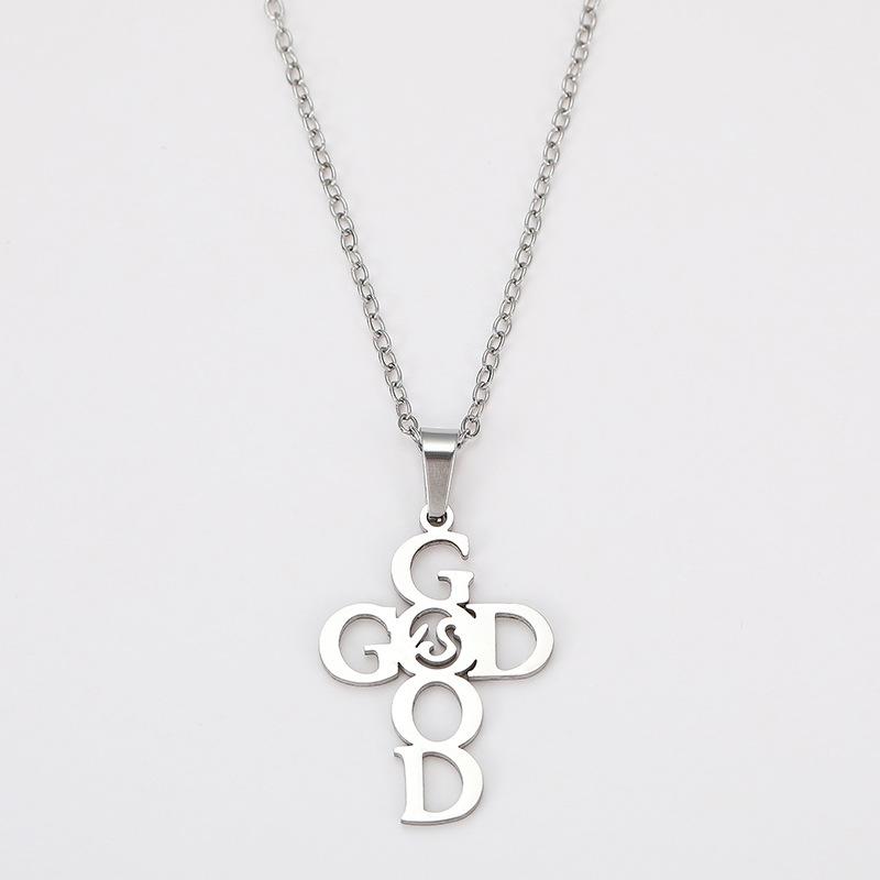 Христианское ожерелье из 4 предметов из нержавеющей стали, популярная вера, пара, женщины, с вдохновляющими словами, подарок на день рождения, ювелирные изделия, мужская ручная работа