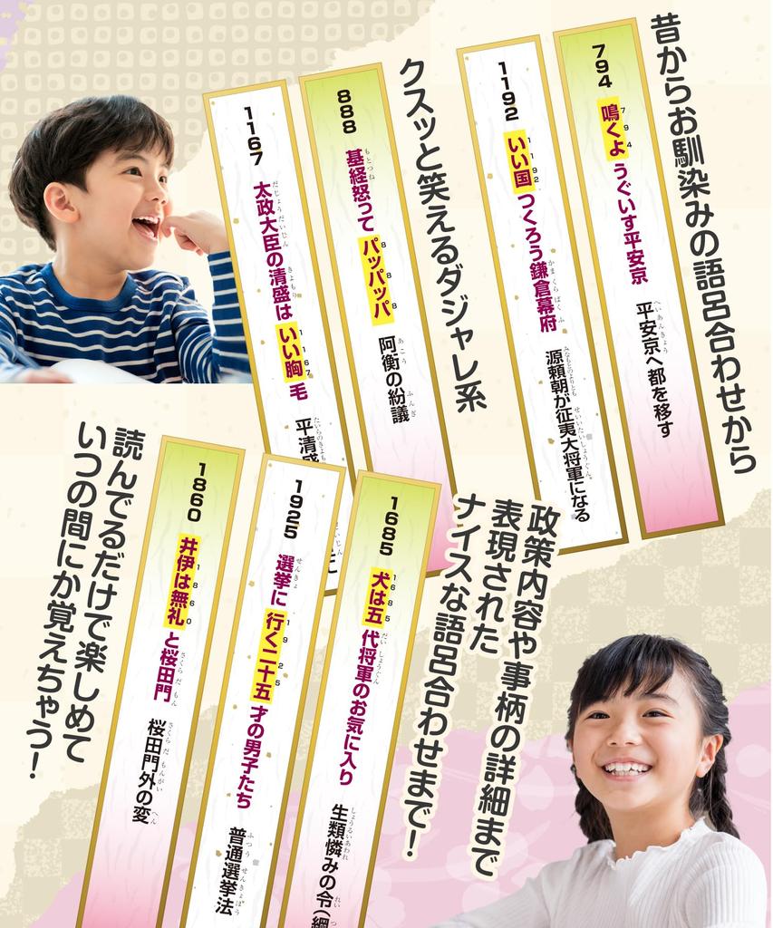 Школа бани Изучайте историю Японии с помощью сопоставления слов Хронология Набор из 2 плакатов для бани Сделано в Японии История дизайна японских узоров Социальный экзамен