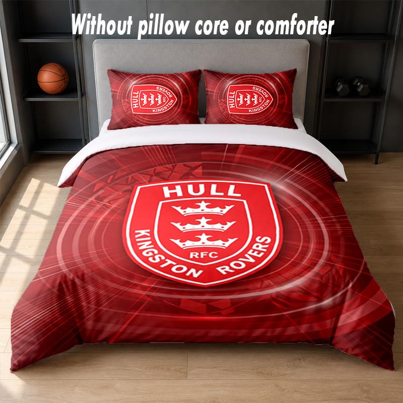 Hull KR Design Bed Bedding Set 1 Duvet Cover + 2 Pillowcases Soft Breathable Household Bed Linens