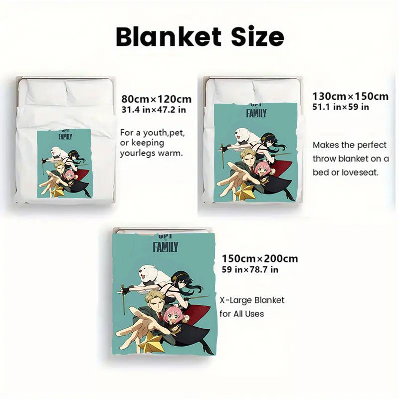 Spy x Family 2D Flat Pattern Flannel Blanket High quality All Seasons Warmth and Comfort Perfect for Christmas Gifts.MMT0918560