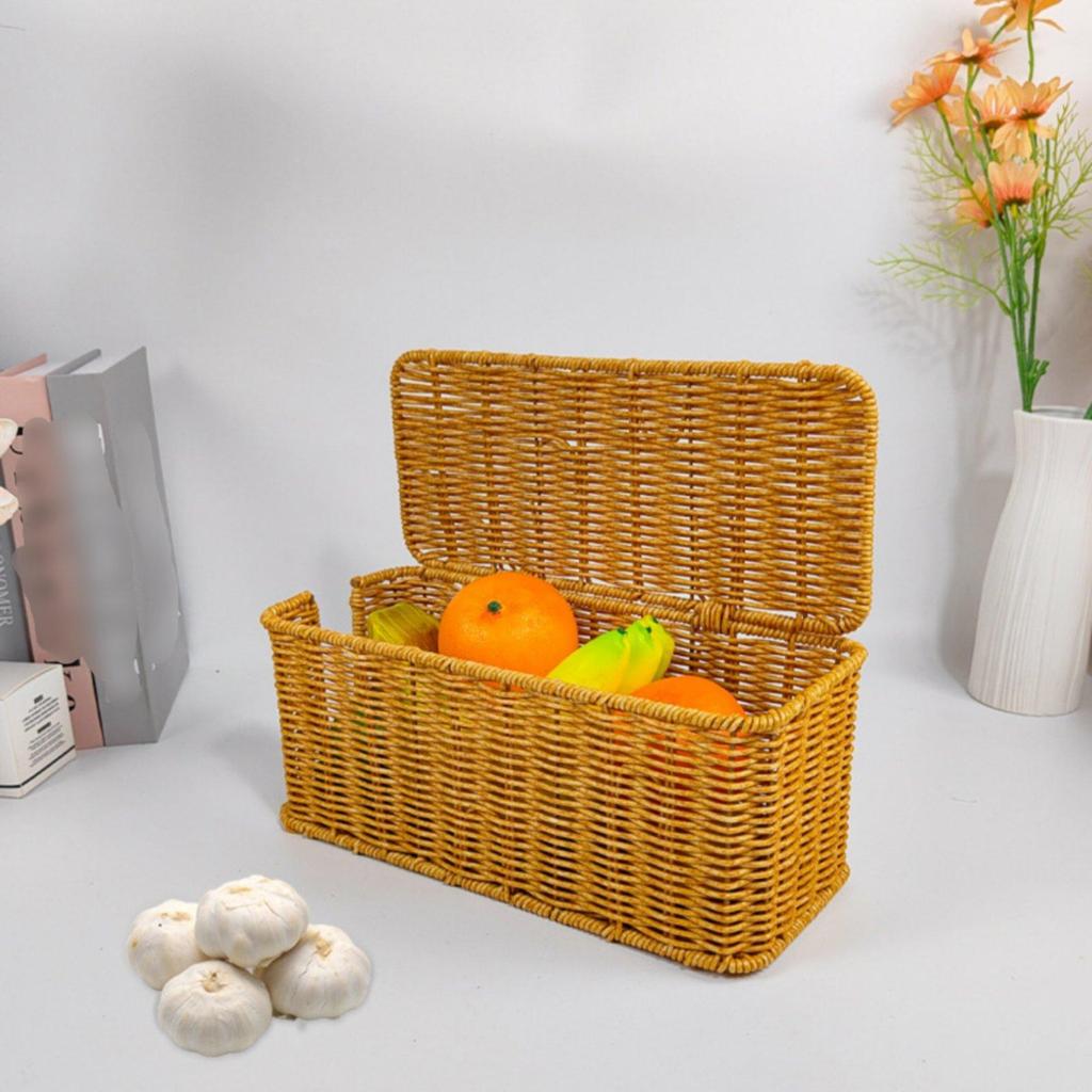 Cables Cover Box Versatile Woven Easy to Clean Desktop Wire Management Basket