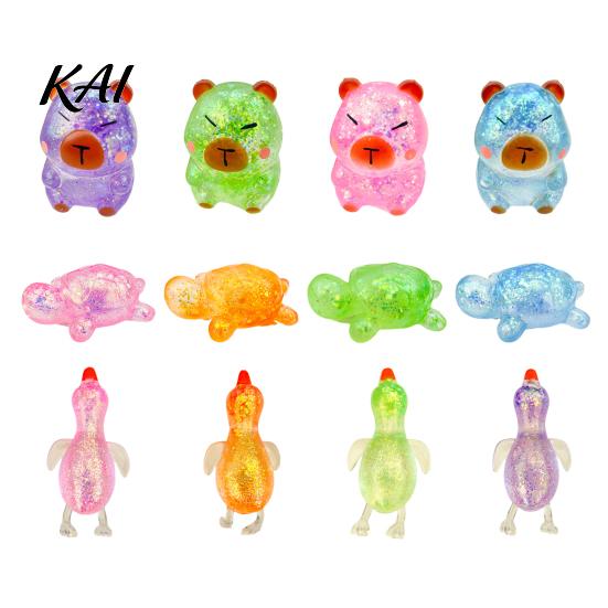 Calming Sensory Toy Glitter Cartoon Animal Fidget for Adults Kids Cute Pig Duck Anxiety Relief Squeeze Turtle Stress Easter Basket Stuffer Holiday