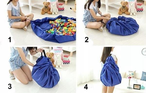 2-in-1 Toy Bag Mat - Large 150 , Blue