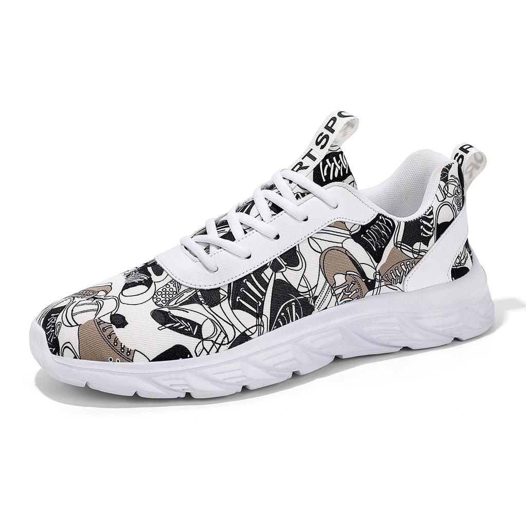 TUINANLE Мужские кроссовки, легкая повседневная обувь, кроссовки для бега с граффити, большие размеры 39-48, дышащая прогулочная мужская обувь