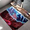 "Anime Carpet with Red and Blue Split Character Lightning Design" Suitable for use as an anti-slip for living room bedroom sofas
