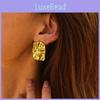 18k Gold Titanium Steel Geometric Irregular Textured Earrings For Stylish Commuters
