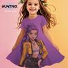 Девочки Дети Охотники на демонов Kpop Платье Летнее Аниме Мультяшный Дизайн Принцесса Пляжное Летнее Платье Повседневная Одежда для Сна