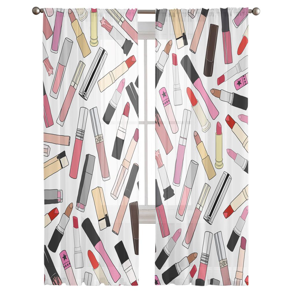 Косметическая помада Тюль Шторы для украшения гостиной Современные вуали Шифон Шторы Спальня Прозрачные шторы