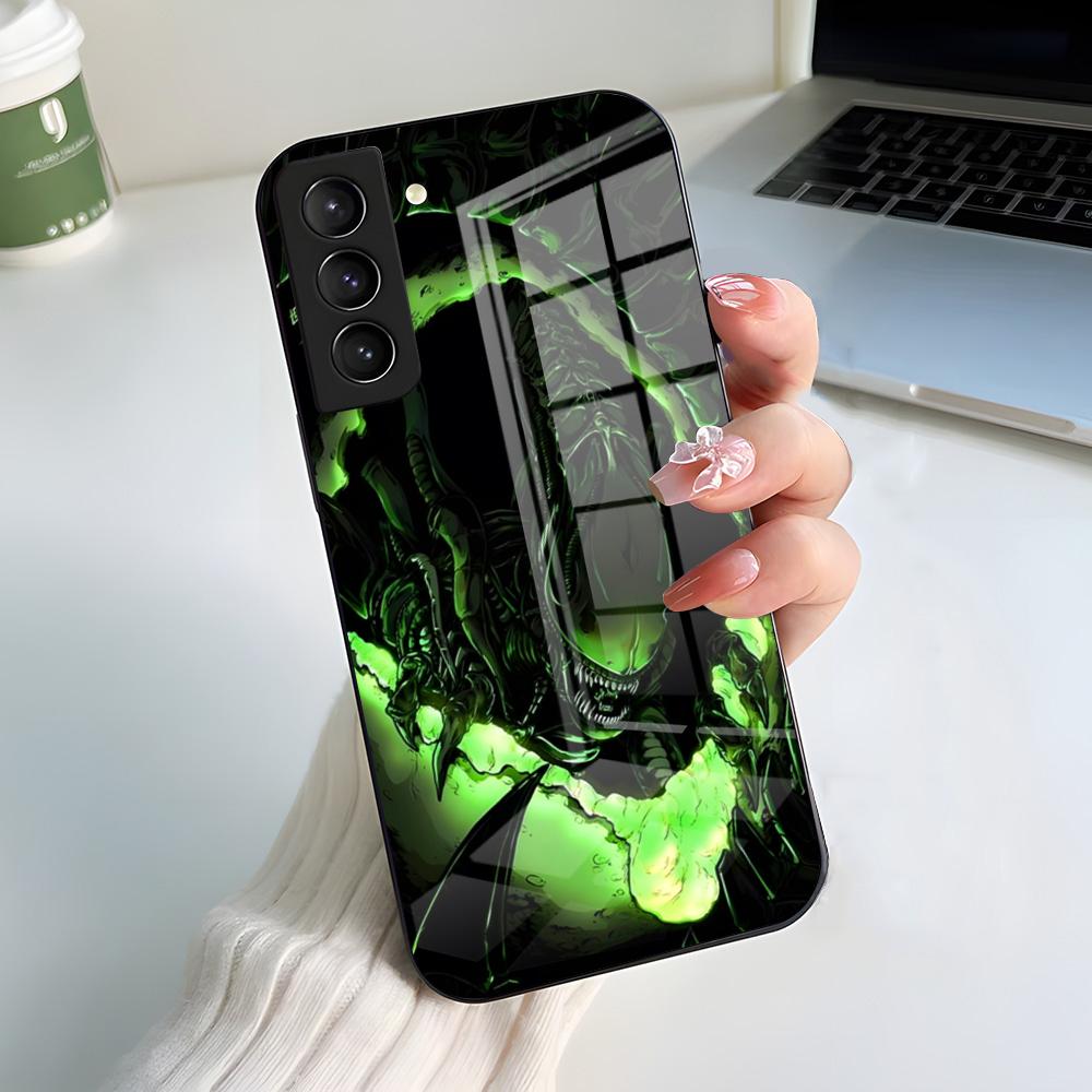 Чехол для телефона Космический Хоррор Фильм Чужой Для Samsung S26 S25 S24 FE S23 S22 S21 Plus S20 Ultra Note20Ultra Черная Стеклянная Крышка