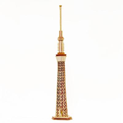 Токийская телебашня Деревянный 3D-пазл Набор для творчества своими руками для детей и взрослых Развивающая игрушка для мальчиков и девочек 3D-арт и отличный подарок для взрослых ki-gu-mi -