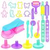 22 Pcs Children's Colored Mud Noodle Machine Pieces Set Animal Molds Toys Mini Clay Plastic Tool Kit Miss